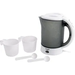 Wasserkocher-Reise 0.6L BPA-frei. Automatische Abschaltung. Edelstahl-Widerstand WEISS|WEISS|grau NO SIZE