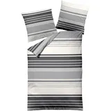 Traumschlaf  Streifen Flanell grau 200 x 220 cm + 2 x 80 x 80 cm