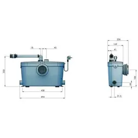 SFA Sanibroy SFA SaniAccess 3 Hebeanlage für Wasserentsorgung eines ganzen Bades, 0015A,