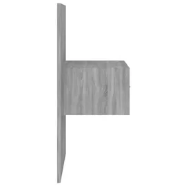 vidaXL Kopfteil mit Nachttischen Grau Sonoma Holzwerkstoff
