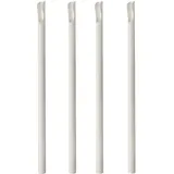 Papierstrohhalme mit Löffel / Weiß - Ø 8 mm x 20 cm - Papstar Pure (100 Stk) - 1 Packung = 100 Stk
