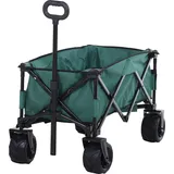 Outsunny Bollerwagen faltbar Handwagen 360° Gartenwagen mit verstellbarem Teleskopgriff bis 20kg, Metall und Oxford, grün 108x55x59-89cm   Aosom.de