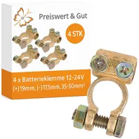 Preiswert & Gut 4x Batteriepolklemmen für Autobatterie 12V – 24V 35-50mm2, PKW Polklemmen