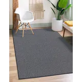 The CarPET Natal Moderner einfarbiger Teppich Wohnzimmer, für die Küche geeignet, Tufting, robuster Kurzflor mit Filz-Rücken, weich & schmutzabweisend, Anthrazit, 160 x 230 cm