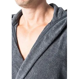 SCHIESSER Herren Bademantel grau unifarben, grau, NOS