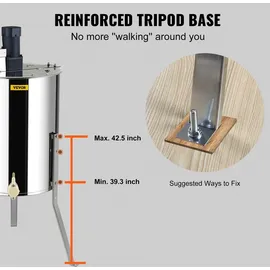 Vevor Honigschleuder Elektrisch 140 W Tangentialschleuder Edelstahl 4/8 Rähmchen