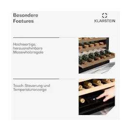 Klarstein Vinsider 24 Built-In Uno Weinschrank | 24 Flaschen, | Integrierbar | LED | Weiße Glastür