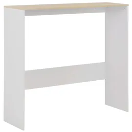 vidaXL Bartisch 130 x 40 x 120 cm Weiß/Eichefarben