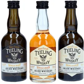 Teeling Whiskey Teeling Single Grain Irish 46% vol 0,05 l + Teeling Small Batch Irish 46% vol 0,05 l + Teeling Single Malt Irish 46% vol 0,05 l Probierpack