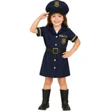 FIESTAS GUIRCA Polizei Kostüm Kinder – Schickes Mädchen Polizei Kostüm mit Kleid Polizei Uniform inkl. Polizeimütze Kinder Gr. 7-9 Jahre - Karneval, Fasching Kostüm Kinder Kostüm Polizei Kinder