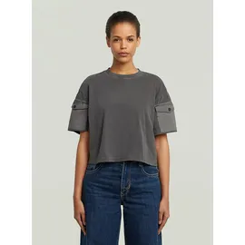 G-Star Washed Mix Boxy Cropped T-Shirt - schwarz - Damen, - M,