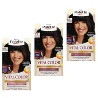 3x Poly Palette Vital Color Intensive Creme-Haarfarbe 4-0 Dunkelbraun, 115ml