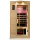 Dewello Dewello® Infrarotkabine Pierson Pro 100x100 für 1 Person, Hemlockholz & Zeder, 3 DUO-Vollspektrumstrahler, 3 Karbonstrahler