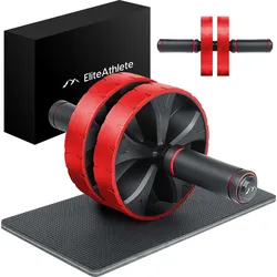 EliteAthlete® Bauchtrainer - Bauchmuskeltrainer - Bauchroller ROT sans taille