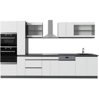 Vicco Küchenzeile Küchenblock Einbauküche R-Line J-Shape Anthrazit Weiß 350 cm modern Küchenschränke Küchenmöbel