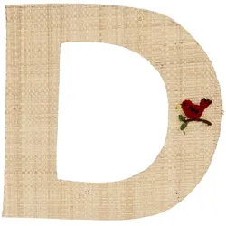 RICE Raffia Buchstaben Sticker, D, Vogel