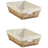Home4You Aufbewahrungskorb 2er Set 35 x 25 x 11 cm beige-braun