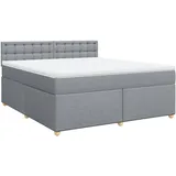 vidaXL Boxspringbett 180 x 200 cm Hellgrau