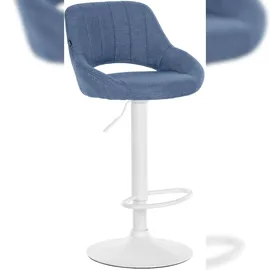 CLP Barhocker Milet 1er höhenverstellbar drehbar gepolstert Stoff 40 x 40 x 100 cm Blau/Weiß