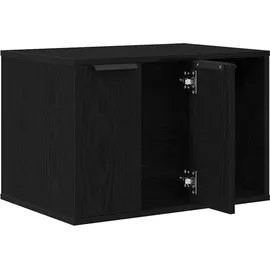 vidaXL Katzenklo Schwarz Eichen-Optik 60x40x40 cm Holzwerkstoff