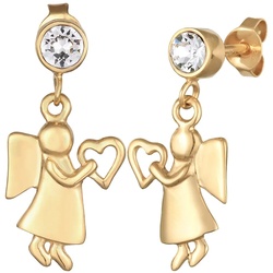 Elli Ohrringe Engel Herz Talisman Kristalle 925 Silber Gold Damen 