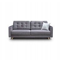 MOEBLO Schlafsofa CARLA, Kippsofa Sofa Klappsofa Couchgarnitur Couch Sofagarnitur Schlafcouch 3 Sitzer Gästebett, mit Schlaffunktion und Bettkasten, - (BxHxT): 229x95x97 cm grau