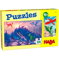 Haba Puzzle Puzzles Drachen 2 x 24 Teile, Puzzleteile