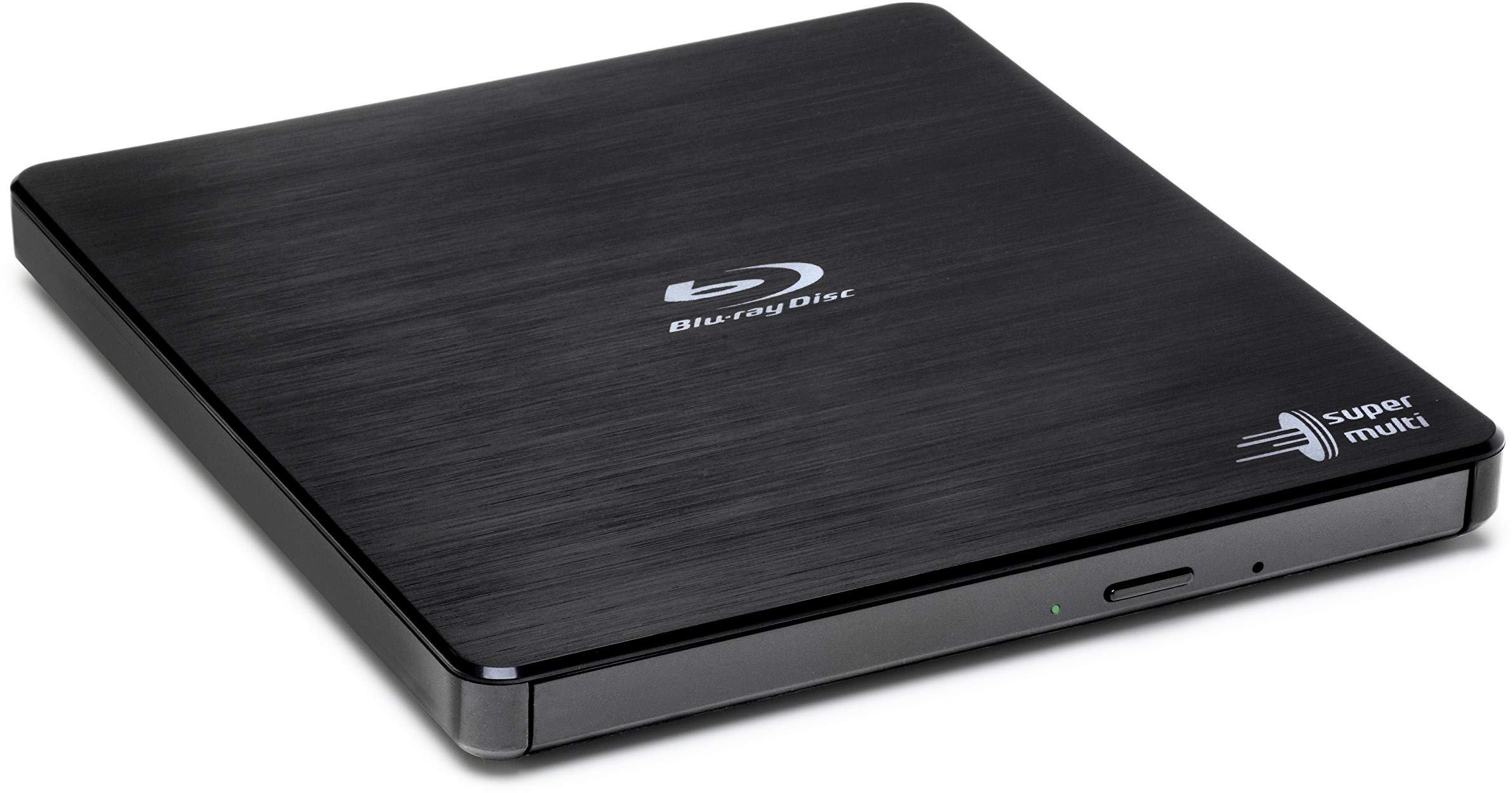 Hitachi-LG BP55 External Blu-Ray Drive, USB 2.0 Slim Portable Player/Rewriter for Laptop, Desktop PC, Windows 11 Compatible, with TV Connectivity, 3D Playback, 8x Read/Write Speed - Black