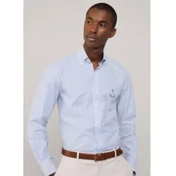 Façonnable für Herren. FM301992 Hemd Oxf Strp blau (XL), Lässig, Baumwolle, Langarm