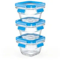 Emsa Clip & Close Frischhaltedose blau 10,6 x 6,9 cm 0,18 l 3-teiliges Set