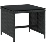 vidaXL Gartenhocker mit Kissen 4 Stk. Schwarz 41x41x36 cm Poly Rattan