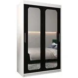 abiks möbel Schwebetürenschrank Promo 120 x 200 x 62 cm Schwarz/Weiß