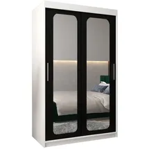 abiks möbel Schwebetürenschrank Promo 120 x 200 x 62 cm Schwarz/Weiß