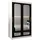 abiks möbel Schwebetürenschrank Promo 120 x 200 x 62 cm Schwarz/Weiß