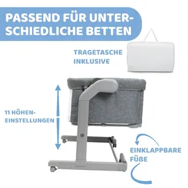 Chicco Beistellbett NEXT2ME Magic EVO Dark Grey, Grau