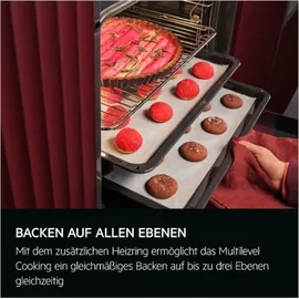 AEG NBR7P621SB Backofen 60cm Pyrolyse SteamCrisp® 19Heizarten Kochassistent Kerntemperatursensor