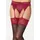 LASCANA Strapsstrümpfe LASCANA, Damen, Gr. 36/38, rot (rubinrot), Elasthan, Polyamid, Colorblocking, Netz, elastisch, Socken, mit kontrastfarbender Spitze
