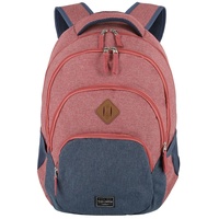 Travelite Basics Rucksack mit Laptopfach Schulrucksack Daypack Backpack, Farbe:Rot Marine