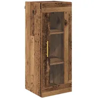 vidaXL Wandschrank Altholz 34,5 x 34 x 90 cm Engineered Wood und Glas