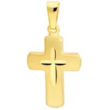 My Gold Kreuzanhänger Damen Kinder Kreuz Anhänger Gold 375 Gelbgold (9 Karat) - Novelle (Set, 1-tlg., inkl. Schmuckbox), Geschenke goldfarben