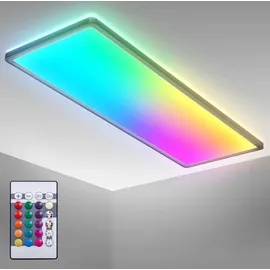 B.K.Licht LED Panel dimmbar flach Deckenleuchte 58x20cm Lampe, RGB+W Farbwechsel 22W schwarz