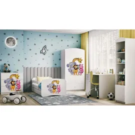 Kocot Kids Kinderbett Babydreams Zoo mit Schublade 140x70 cm mit Matratze in weiß - Weiß