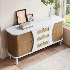 Okwish Sideboard 140,5 x 76 x 40 cm Weiß