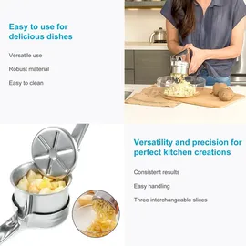 Intirilife Kartoffelstampfer Spätzlepresse in Silber | Gr.: onesize