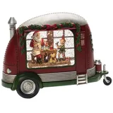 Konstsmide Weihnachtswerkstatt mit Weihnachtsmann, rot, batteriebetrieben, 1 warm weiße Dioden
