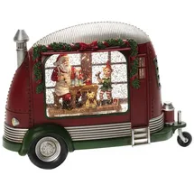 Konstsmide Weihnachtswerkstatt mit Weihnachtsmann, rot, batteriebetrieben, 1 warm weiße Dioden