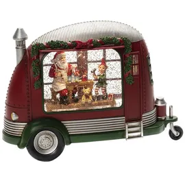 Konstsmide Weihnachtswerkstatt mit Weihnachtsmann, rot, batteriebetrieben, 1 warm weiße Dioden
