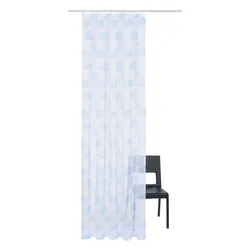 Gardine LÜTTENHÜTT "Wolke" Gr. 2, blau, B:135cm H:175cm, Voile, Polyester, Gardinen, Kindergardine, einseitig mit Wolken bedruckt, transparent