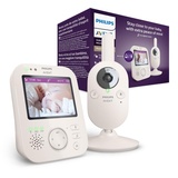 Philips Avent Babyphone mit Kamera Premium – sicheres Video Babyphone, 3,5 Zoll Bildschirm, 4-Fach Zoom, Nachtsicht, Gegensprechfunktion, Schlaflieder, Raumtemperatur, Baby Monitor (Model SCD891/26)