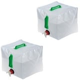 2x 20L Wasserkanister zusammenklappbar Wasserbehälter mit Wasserhahn Camping ...